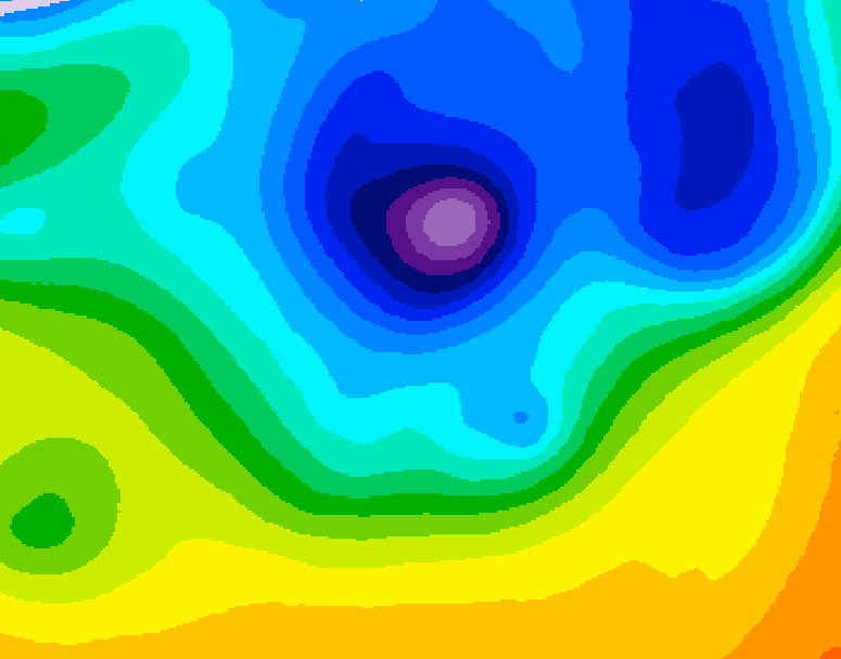 GDPS 500 millibar geopotential height 042 hour forecast chart for Canada based on 2026/04/08 0000Z data