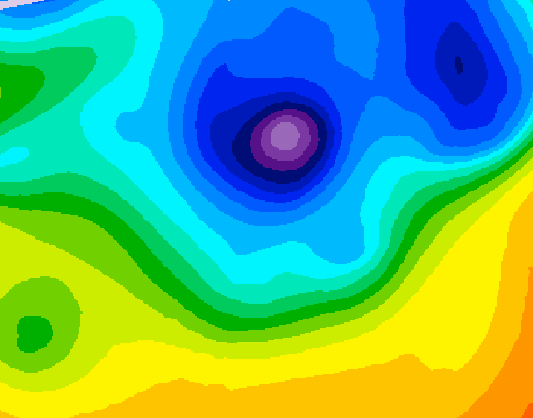 GDPS 500 millibar geopotential height 048 hour forecast chart for Canada based on 2026/04/08 0000Z data