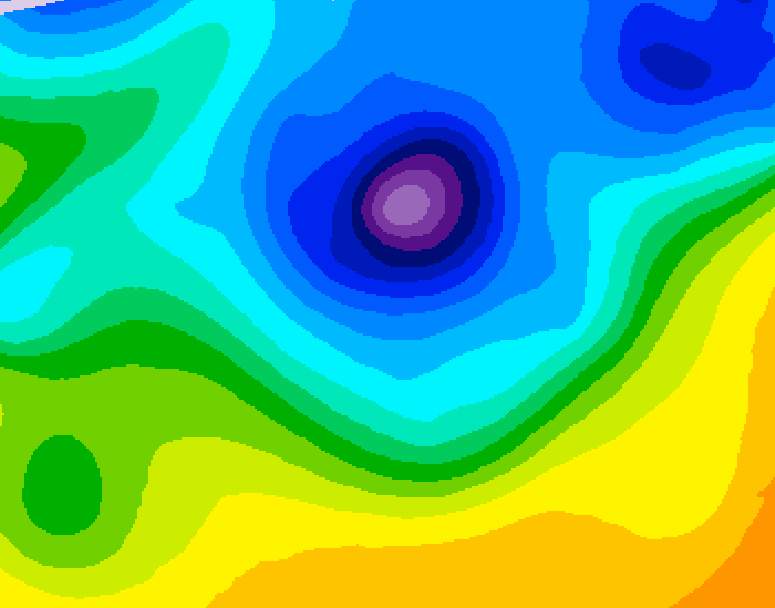GDPS 500 millibar geopotential height 060 hour forecast chart for Canada based on 2026/04/08 0000Z data