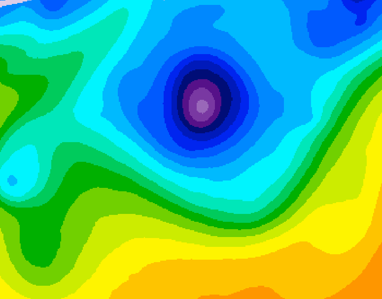 GDPS 500 millibar geopotential height 072 hour forecast chart for Canada based on 2026/04/08 0000Z data