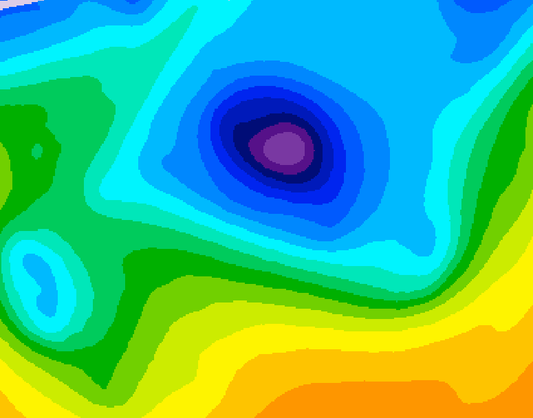 GDPS 500 millibar geopotential height 090 hour forecast chart for Canada based on 2026/04/08 0000Z data