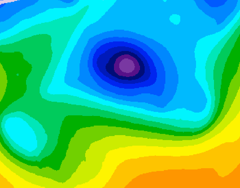 GDPS 500 millibar geopotential height 096 hour forecast chart for Canada based on 2026/04/08 0000Z data