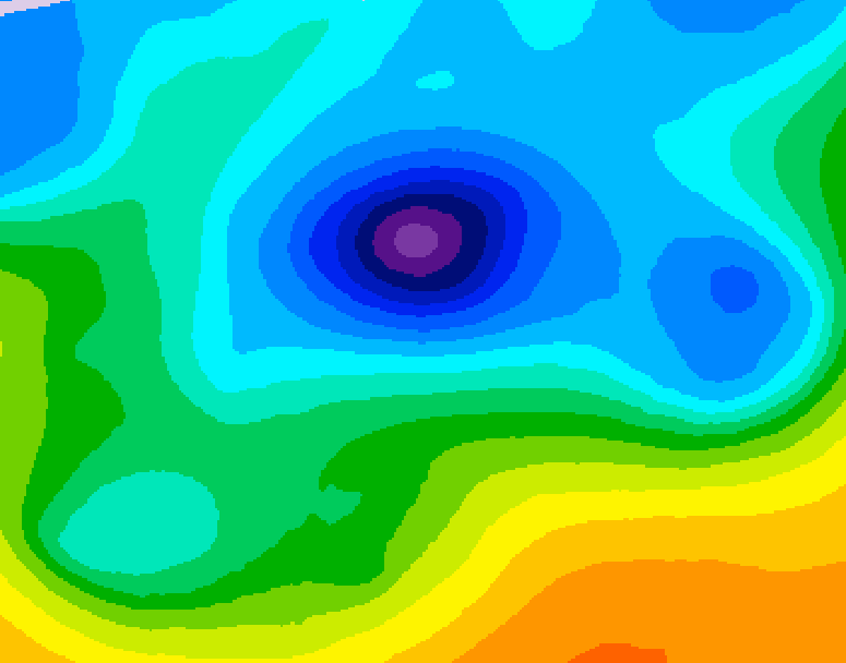 GDPS 500 millibar geopotential height 114 hour forecast chart for Canada based on 2026/04/08 0000Z data