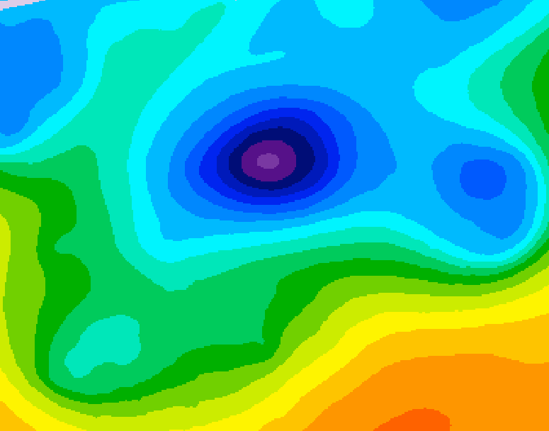 GDPS 500 millibar geopotential height 120 hour forecast chart for Canada based on 2026/04/08 0000Z data