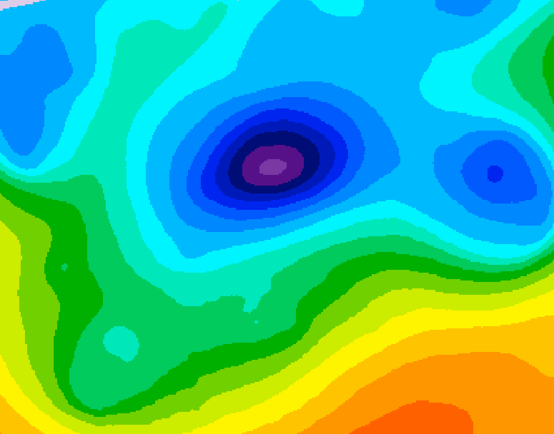 GDPS 500 millibar geopotential height 126 hour forecast chart for Canada based on 2026/04/08 0000Z data