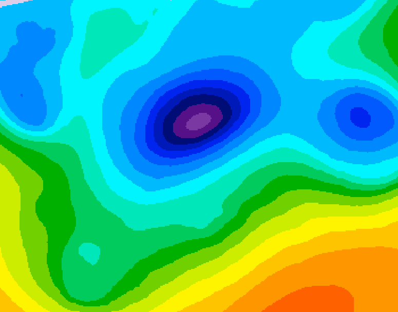 GDPS 500 millibar geopotential height 132 hour forecast chart for Canada based on 2026/04/08 0000Z data