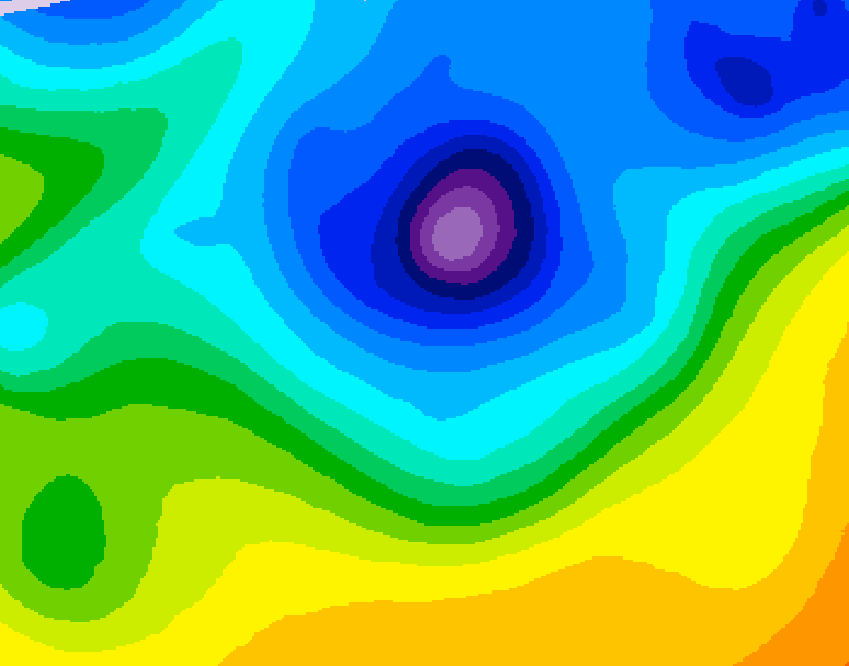 GDPS 500 millibar geopotential height 048 hour forecast chart for Canada based on 2026/04/08 1200Z data