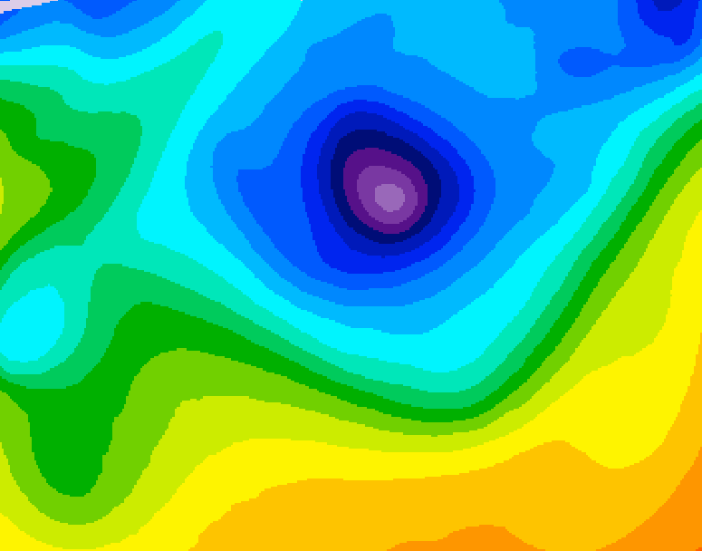 GDPS 500 millibar geopotential height 060 hour forecast chart for Canada based on 2026/04/08 1200Z data