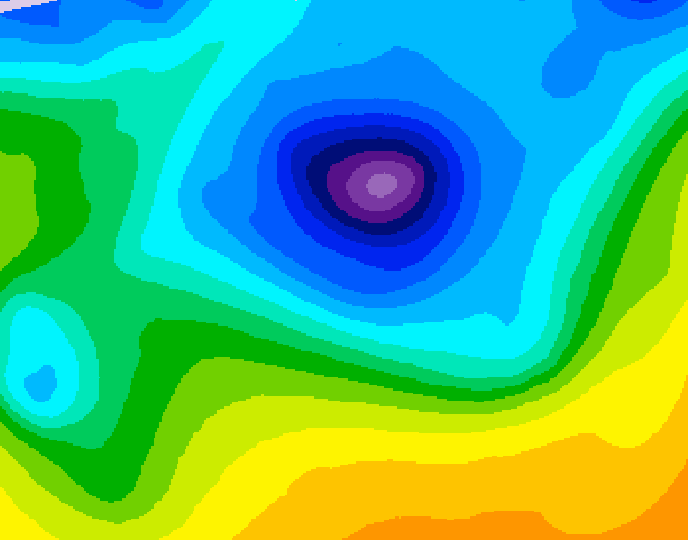 GDPS 500 millibar geopotential height 072 hour forecast chart for Canada based on 2026/04/08 1200Z data