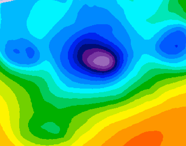 GDPS 500 millibar geopotential height 132 hour forecast chart for Canada based on 2026/04/08 1200Z data