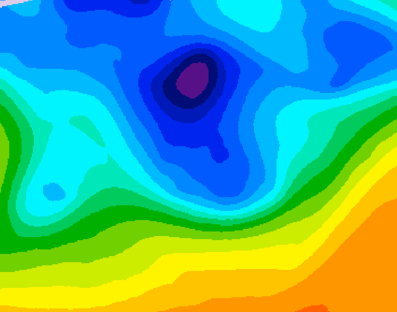 GDPS 500 millibar geopotential height 222 hour forecast chart for Canada based on 2026/04/08 1200Z data