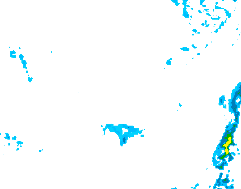 GDPS precipitation 018 hour forecast chart for Canada based on 2026/04/08 0000Z data