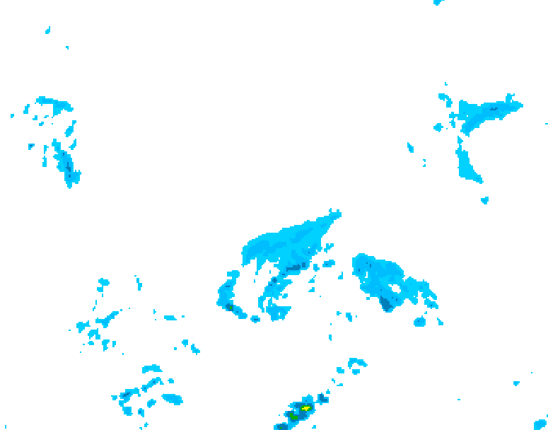 GDPS precipitation 132 hour forecast chart for Canada based on 2026/04/08 0000Z data
