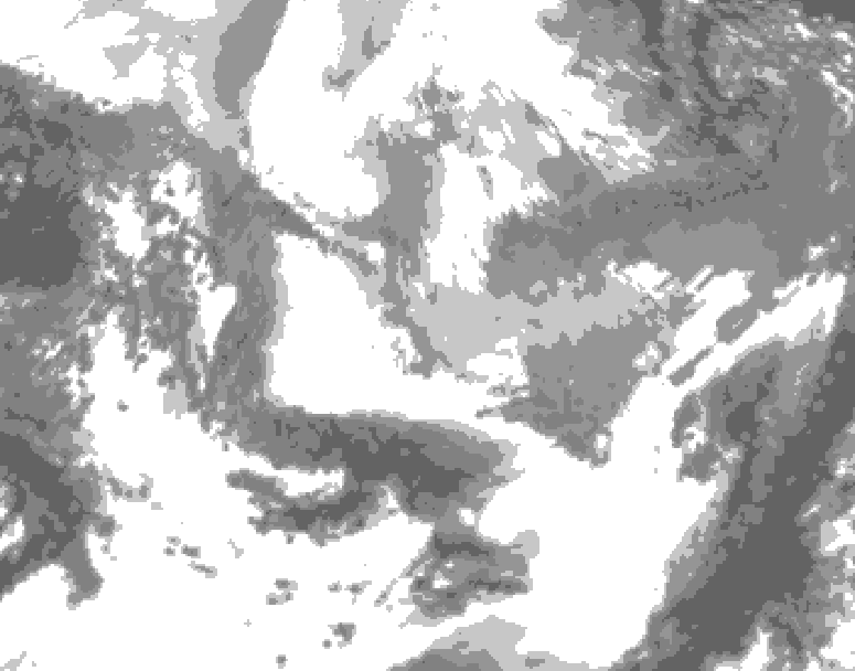 GDPS total cloud 006 hour forecast chart for Canada based on 2026/04/08 0000Z data