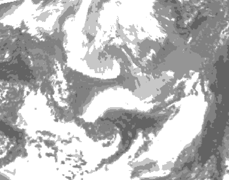GDPS total cloud 024 hour forecast chart for Canada based on 2026/04/08 0000Z data