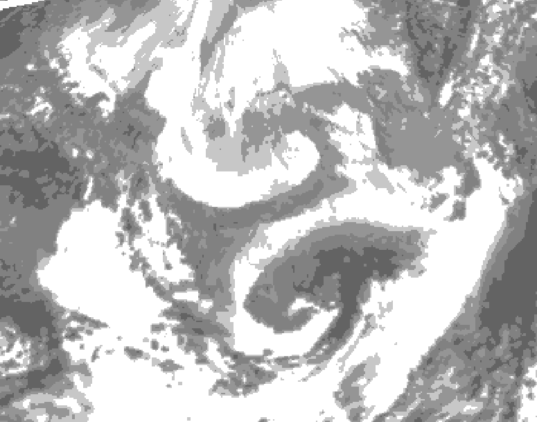 GDPS total cloud 036 hour forecast chart for Canada based on 2026/04/08 0000Z data