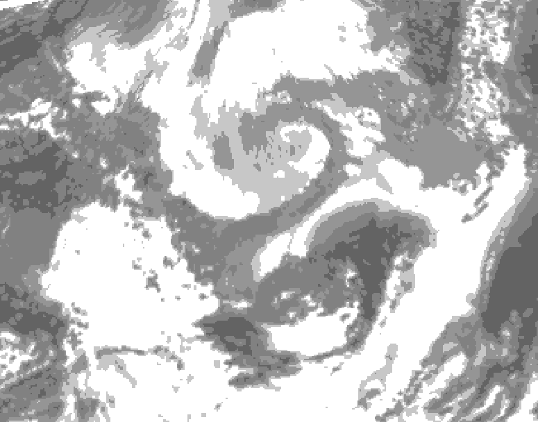 GDPS total cloud 042 hour forecast chart for Canada based on 2026/04/08 0000Z data