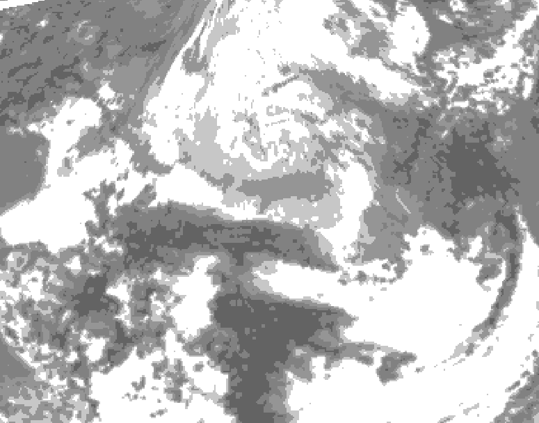 GDPS total cloud 102 hour forecast chart for Canada based on 2026/04/08 0000Z data