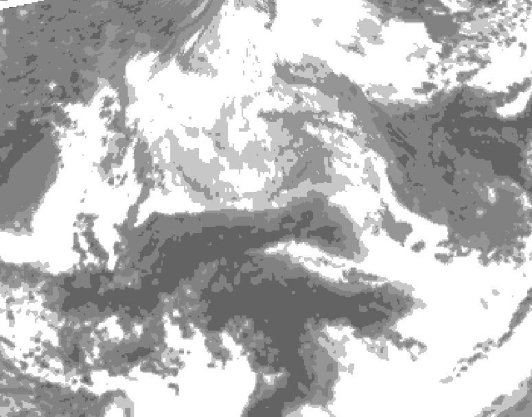 GDPS total cloud 114 hour forecast chart for Canada based on 2026/04/08 0000Z data