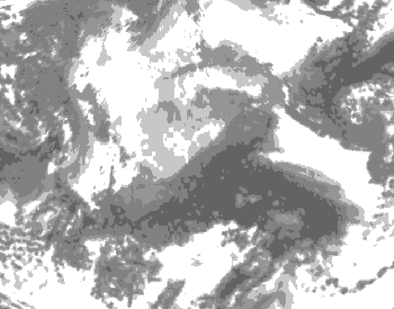 GDPS total cloud 138 hour forecast chart for Canada based on 2026/04/08 0000Z data