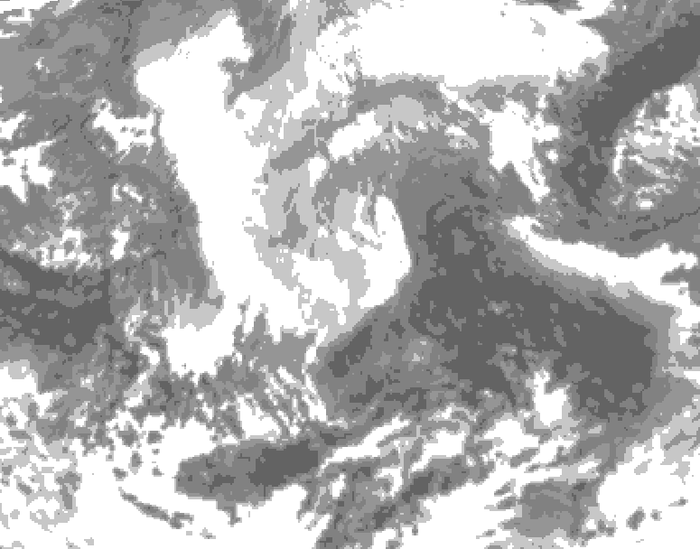 GDPS total cloud 150 hour forecast chart for Canada based on 2026/04/08 0000Z data