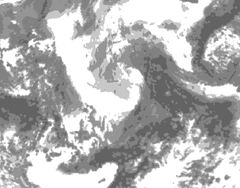 GDPS total cloud 156 hour forecast chart for Canada based on 2026/04/08 0000Z data