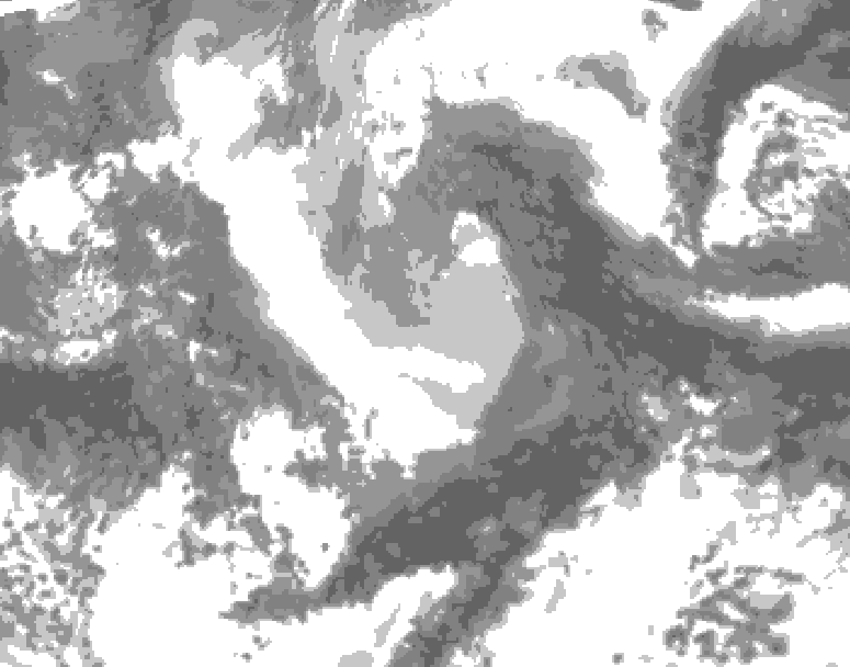GDPS total cloud 162 hour forecast chart for Canada based on 2026/04/08 0000Z data