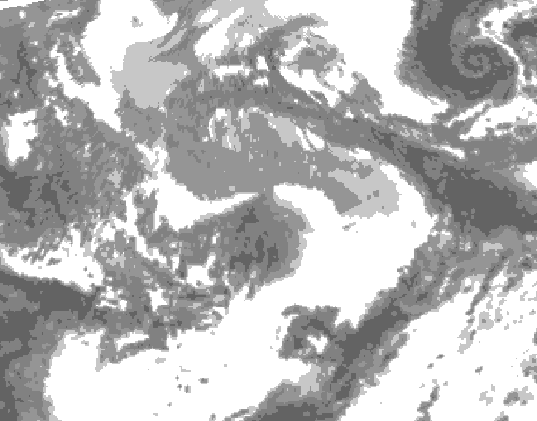 GDPS total cloud 192 hour forecast chart for Canada based on 2026/04/08 0000Z data