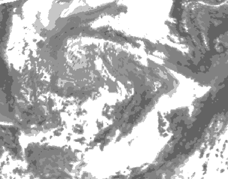 GDPS total cloud 222 hour forecast chart for Canada based on 2026/04/08 0000Z data
