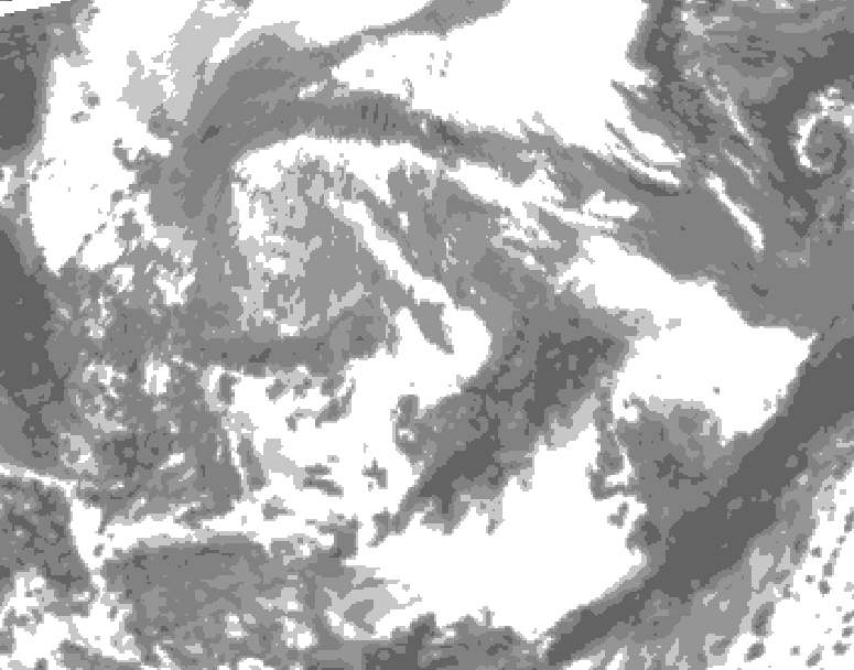GDPS total cloud 228 hour forecast chart for Canada based on 2026/04/08 0000Z data