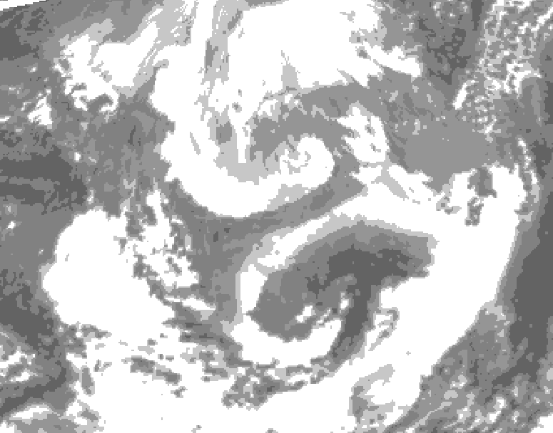 GDPS total cloud 024 hour forecast chart for Canada based on 2026/04/08 1200Z data