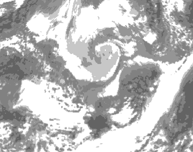 GDPS total cloud 036 hour forecast chart for Canada based on 2026/04/08 1200Z data