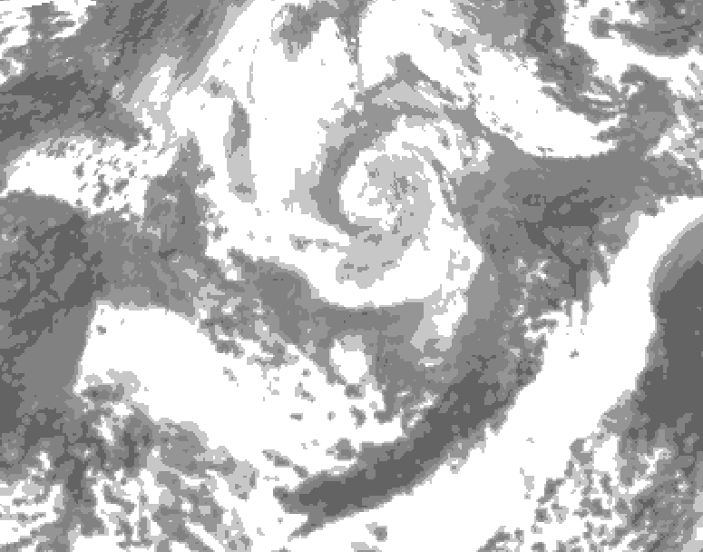 GDPS total cloud 048 hour forecast chart for Canada based on 2026/04/08 1200Z data