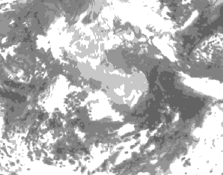 GDPS total cloud 132 hour forecast chart for Canada based on 2026/04/08 1200Z data