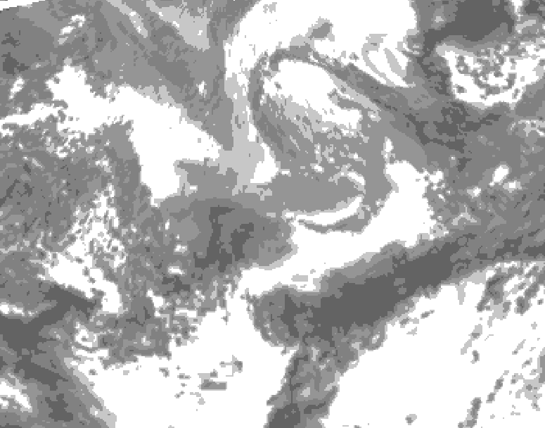 GDPS total cloud 180 hour forecast chart for Canada based on 2026/04/08 1200Z data