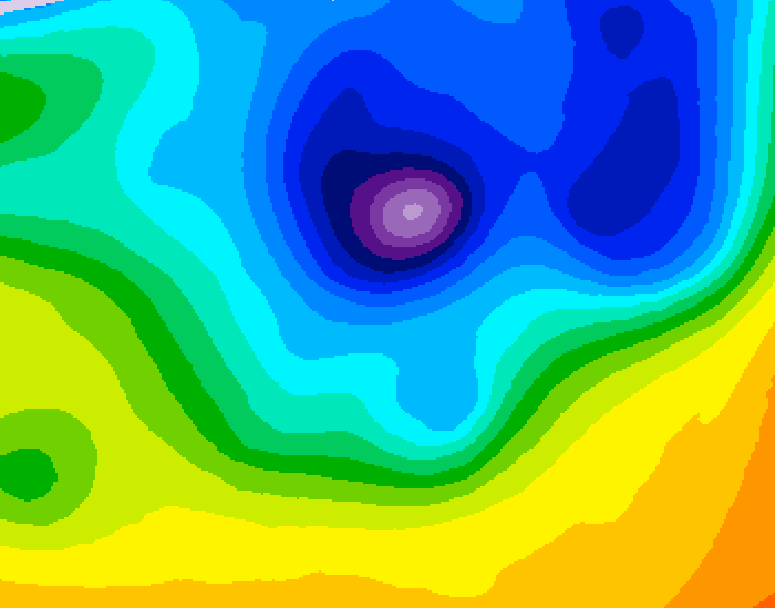GDPS 500 millibar geopotential height 012 hour forecast chart for Canada based on 2026/04/09 0000Z data