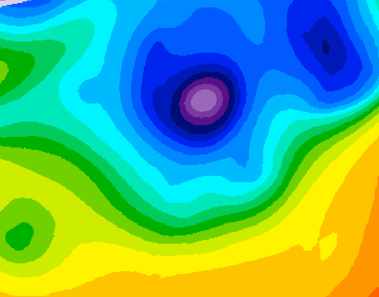 GDPS 500 millibar geopotential height 024 hour forecast chart for Canada based on 2026/04/09 0000Z data