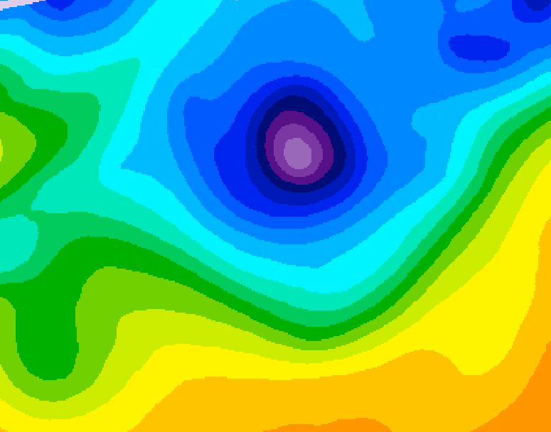 GDPS 500 millibar geopotential height 042 hour forecast chart for Canada based on 2026/04/09 0000Z data