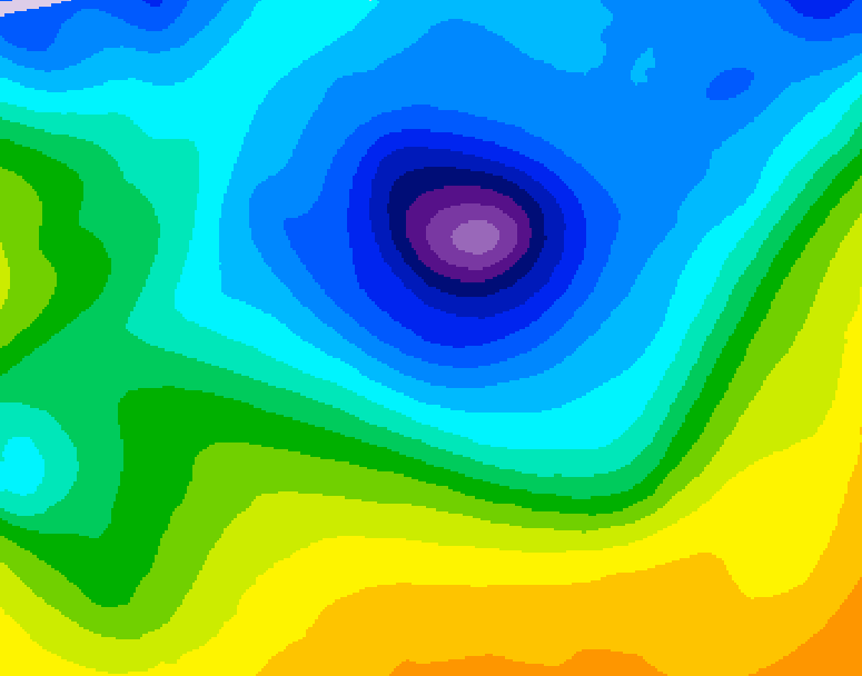 GDPS 500 millibar geopotential height 054 hour forecast chart for Canada based on 2026/04/09 0000Z data