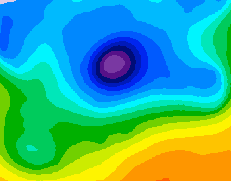 GDPS 500 millibar geopotential height 090 hour forecast chart for Canada based on 2026/04/09 0000Z data