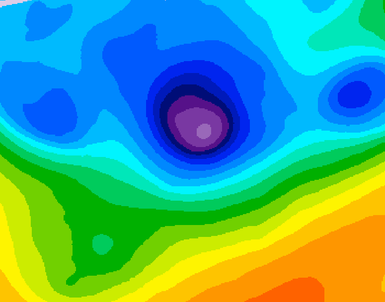 GDPS 500 millibar geopotential height 114 hour forecast chart for Canada based on 2026/04/09 0000Z data