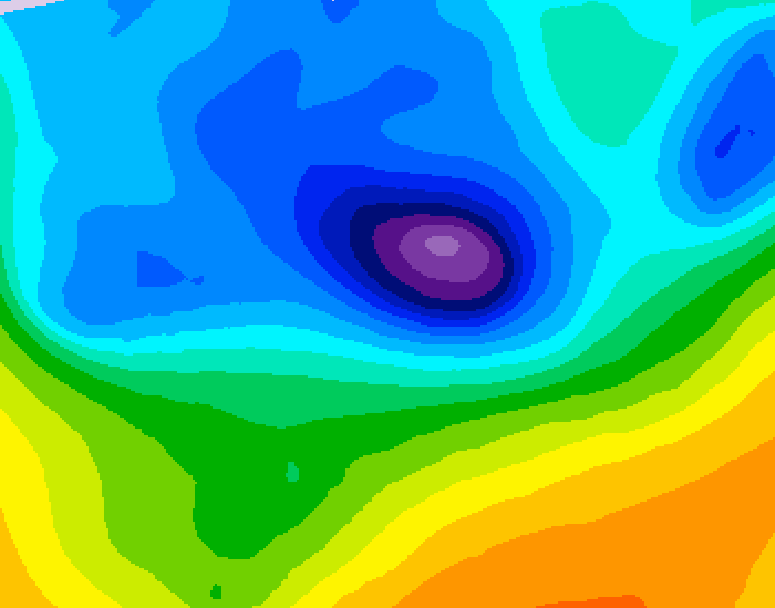GDPS 500 millibar geopotential height 132 hour forecast chart for Canada based on 2026/04/09 0000Z data