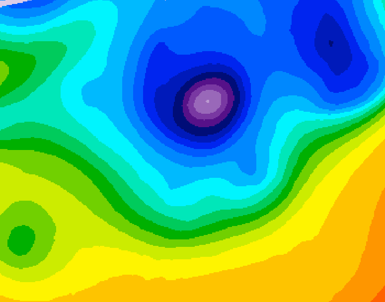 GDPS 500 millibar geopotential height 012 hour forecast chart for Canada based on 2026/04/09 1200Z data