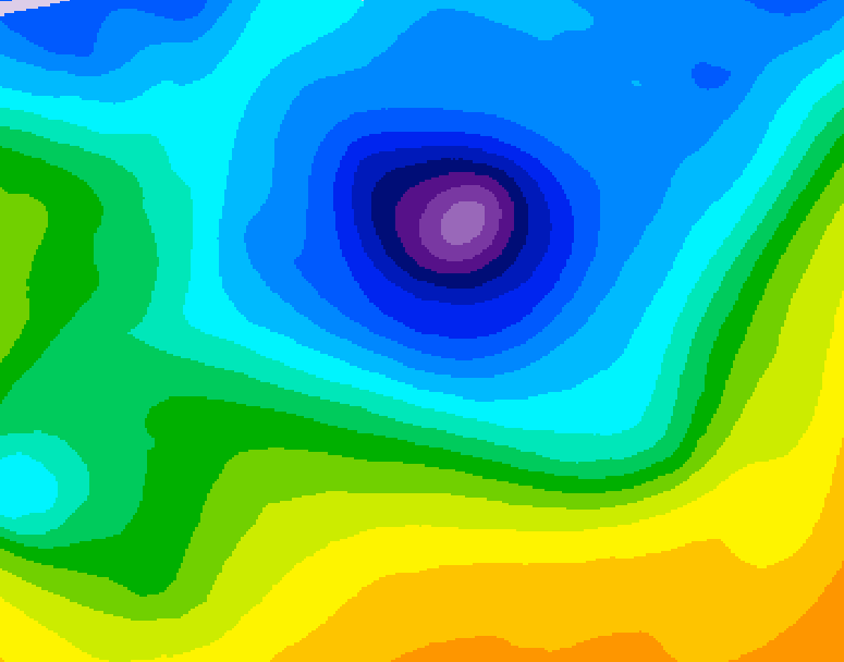 GDPS 500 millibar geopotential height 048 hour forecast chart for Canada based on 2026/04/09 1200Z data