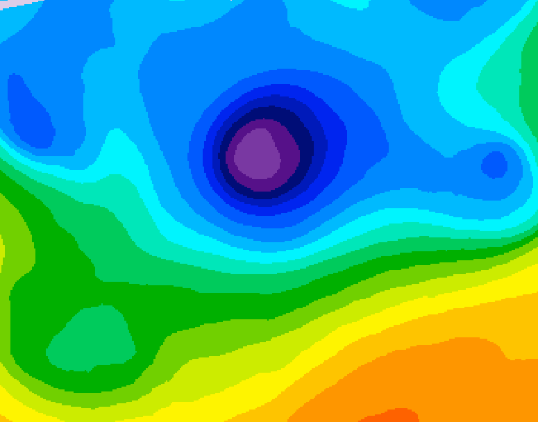 GDPS 500 millibar geopotential height 084 hour forecast chart for Canada based on 2026/04/09 1200Z data