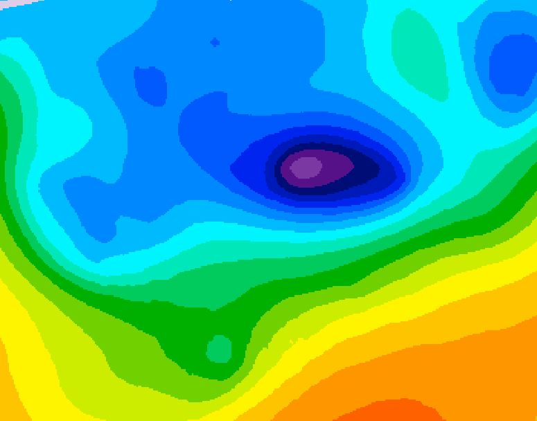 GDPS 500 millibar geopotential height 132 hour forecast chart for Canada based on 2026/04/09 1200Z data