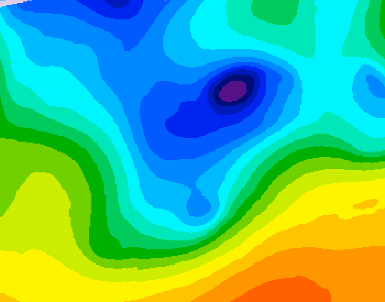 GDPS 500 millibar geopotential height 222 hour forecast chart for Canada based on 2026/04/09 1200Z data