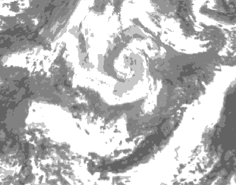 GDPS total cloud 036 hour forecast chart for Canada based on 2026/04/09 0000Z data