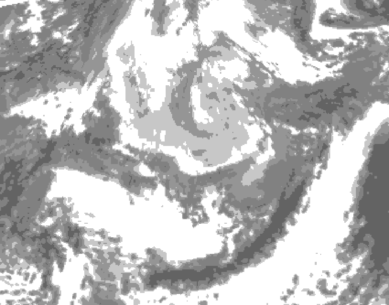GDPS total cloud 042 hour forecast chart for Canada based on 2026/04/09 0000Z data