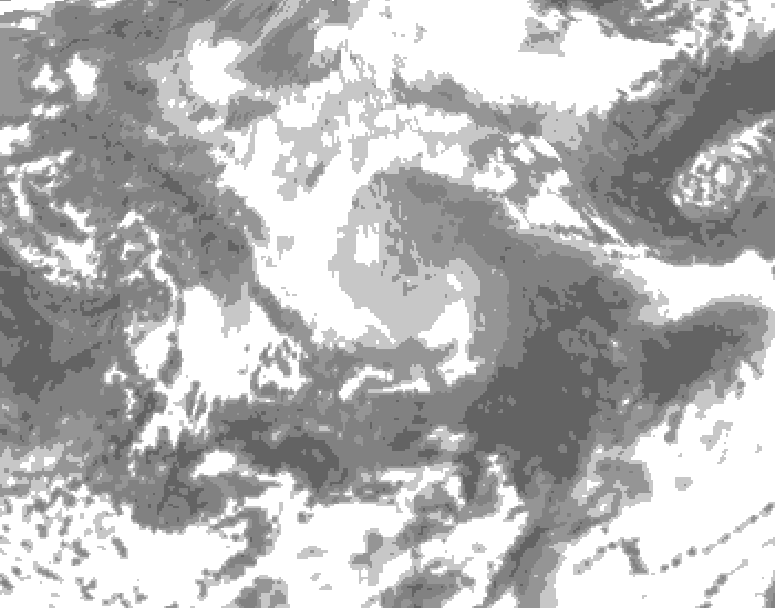 GDPS total cloud 114 hour forecast chart for Canada based on 2026/04/09 0000Z data